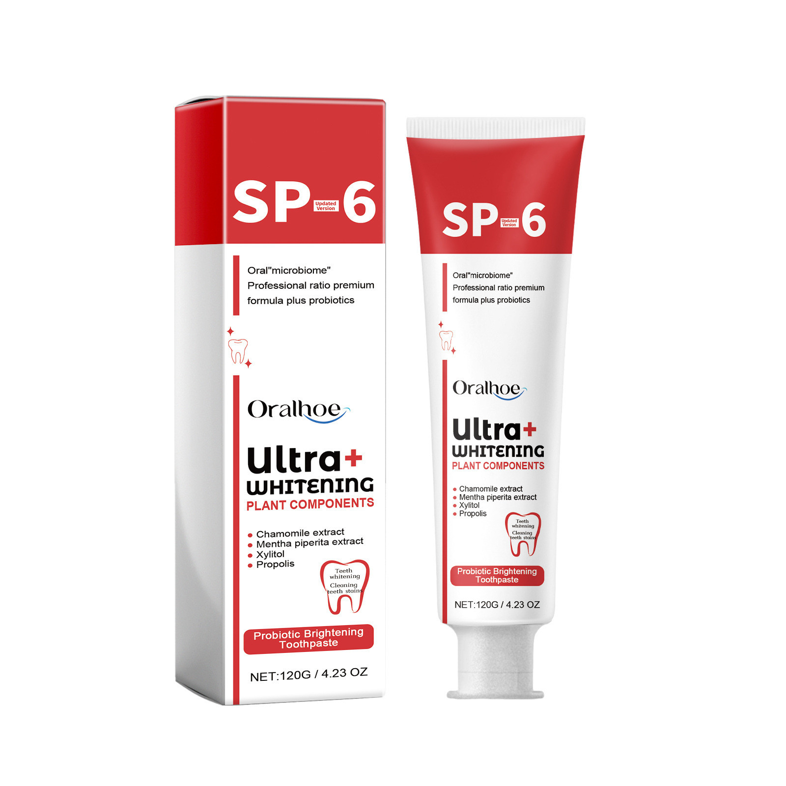Teeth Whitening Enzymes - SP-6 프로바이오틱 미백 치약, 치아 미백
