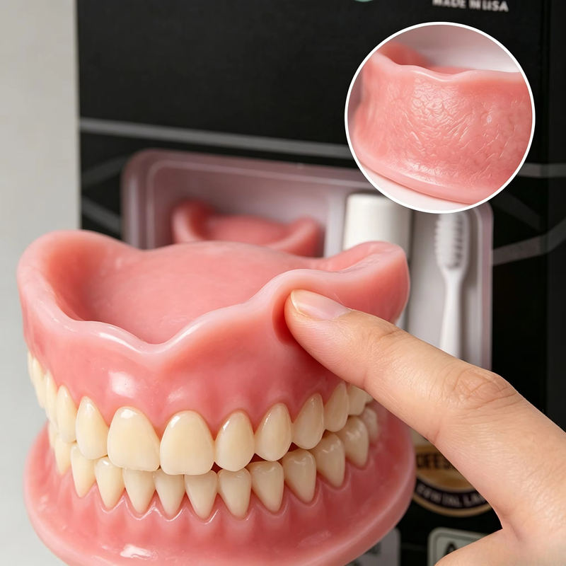 Teeth Whitening Instant - 성형 가능한 실리콘 틀니 세트 상하부