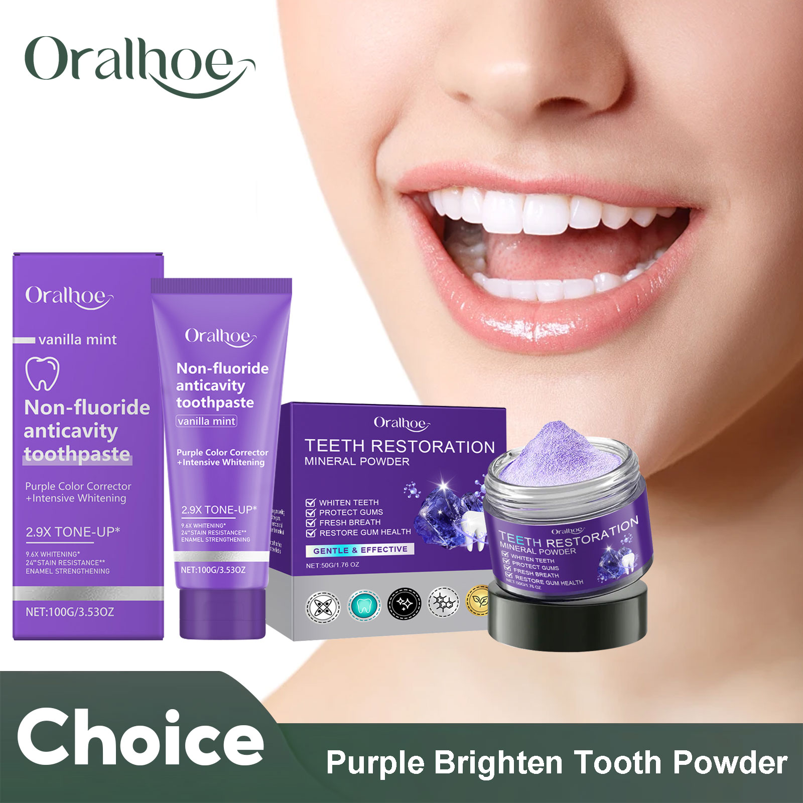 Teeth Whitening Instant - 치아 복원 미네랄 파우더 치아 미백,