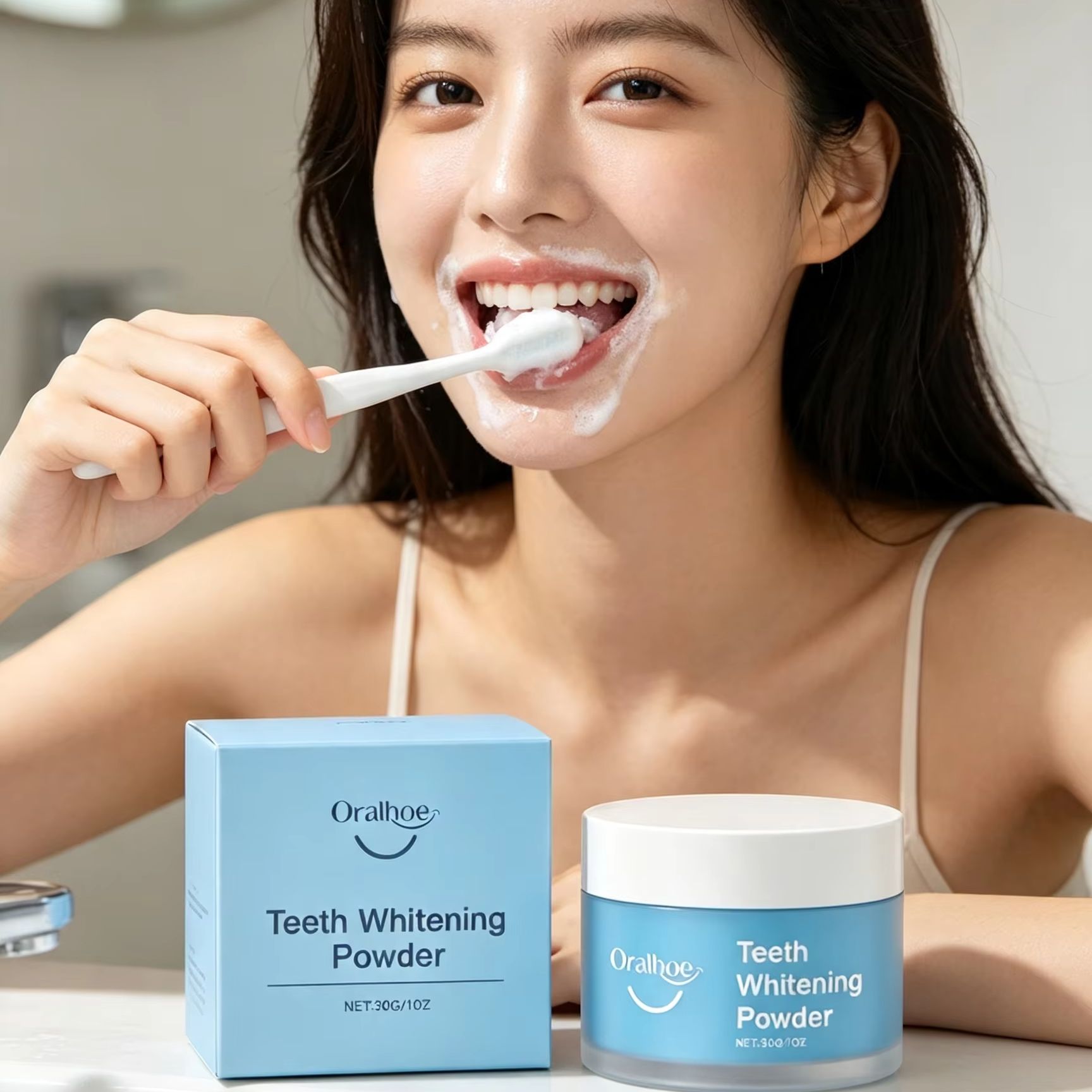 Teeth Whitening Instant - 오랄호 치아 미백 파우더, 치아 얼룩