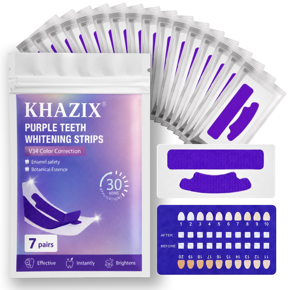 Teeth Whitening Strips Crest - 1/7쌍 치아 미백 스트립, 더 하얗게