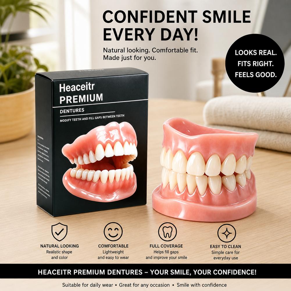 Teeth Whitening Instant - 성인용 실리콘 틀니 풀세트 – 자연스러운