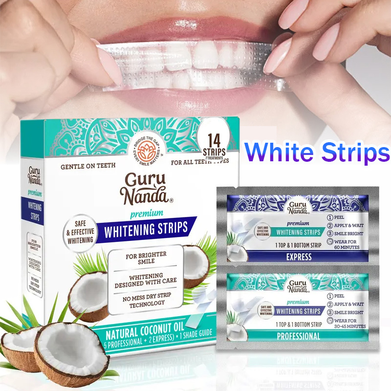 Teeth Whitening Strips Crest - 1/2/3 박스 코코넛 오일 화이트 스트립,