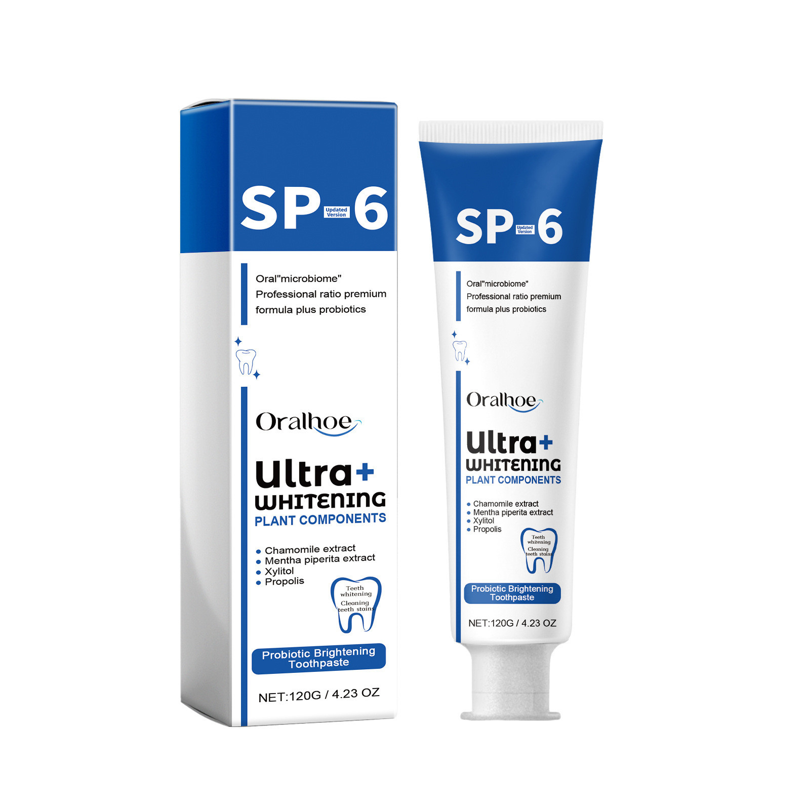 SP-6 프로바이오틱 미백 치약, 치아 미백 및 얼룩  - Teeth Whitening Enzymes 리뷰 및 가격