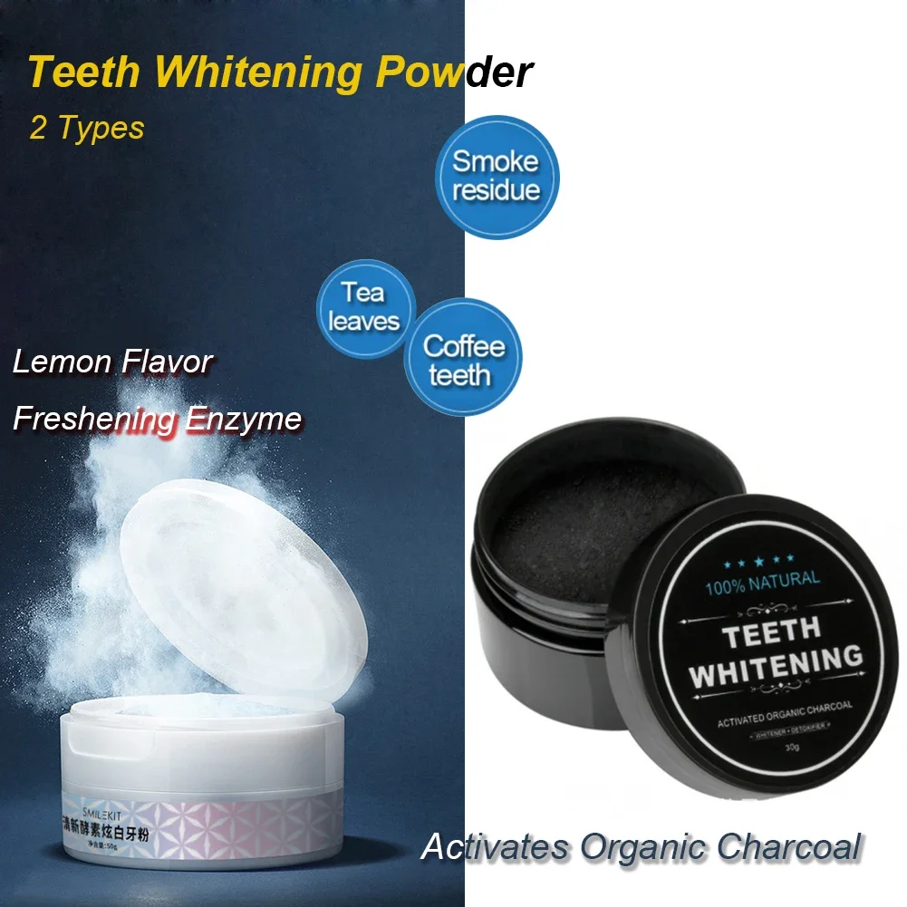 천연 활성화 유기농 숯 레몬 향 치아 미백 파우더, 상 - Teeth Whitening Enzymes 리뷰 및 가격